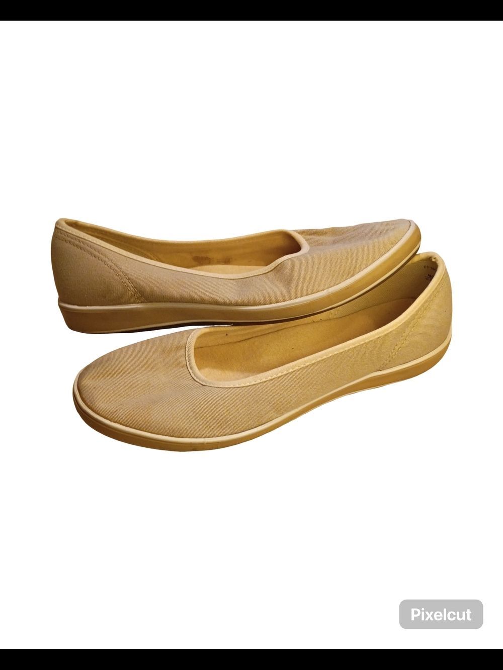 Grasshoppers Tan Canvas Slip-On Ballet Flats Women's Size 7